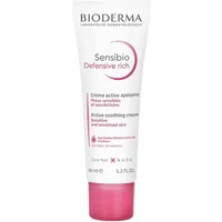 Bioderma Sensibio Defensive Rich cream in white tube with pink accents, 40ml, for sensitive skin.