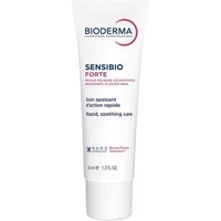 Bioderma Sensibio Forte cream tube, white with red and blue text, 40ml size, rapid soothing care.