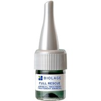 Biolage Full Rescue Aminexil Treatment vial with silver cap and clear body, labeled in blue and green text.
