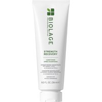 Biolage Strength Recovery Conditioner 236ml in a white tube with green and black text, featuring a green leaf logo.