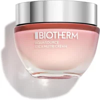 Biotherm Aquasource Cica Nutri Cream 50ml in a pink gradient jar with a silver lid.