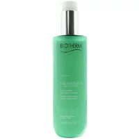 Green Biotherm Aquasource Facial Milky Lotion bottle, 200ml, with white pump and silver collar.