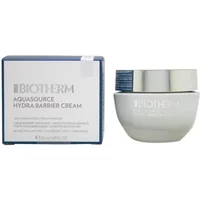 Biotherm Aquasource Hydra Barrier Cream 50ml in a white jar with silver lid, next to a blue and white box.