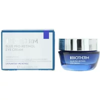 Biotherm Blue Pro-Retinol Eye Cream 15ml, blue jar with silver lid, next to matching blue and white box.