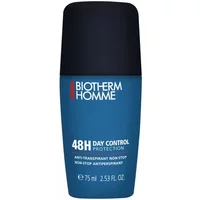 Biotherm Homme blue antiperspirant roll-on, 48h protection, 75ml, with white text and black cap.
