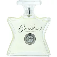 Clear glass star-shaped bottle of Bond No 9 Chez Bond Eau De Parfum, 100ml, with silver cap and NYC logo.