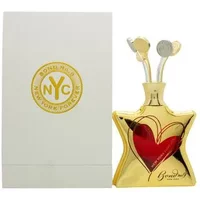 Bond No 9 New York Forever Eau De Parfum 100ml, gold star-shaped bottle with red heart, white box with gold logo.