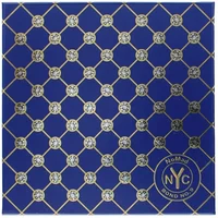 Blue Bond No 9 NoMad Eau De Parfum box with gold lattice pattern and NYC logo in corner.