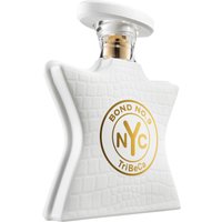 White star-shaped Bond No. 9 TriBeCa Eau de Parfum bottle with gold NYC logo and textured pattern.