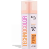 Bondi Sands Techno 1 Hour Express Self Tanning Foam in caramel, 200ml, with bold orange text and pump dispenser.