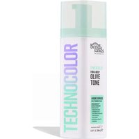 White Bondi Sands self-tanning foam bottle, green pump, "TECHNOCOLOR" in bold turquoise, 200ml size.
