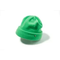 Green CMP fleece bonnet with folded brim and small metal logo detail.