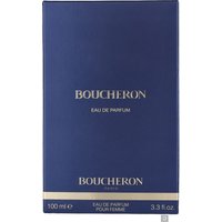 Boucheron Femme Eau de Parfum 100ml, blue rectangular box with gold lettering and elegant design.