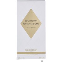 White Boucheron Place Vendome perfume box with gold diamond logo and text, 100ml size.