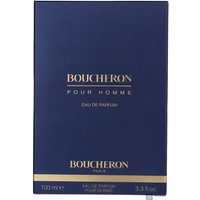 Boucheron Pour Homme Eau de Parfum 100ml in a sleek navy box with gold lettering and accents.