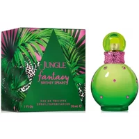 Green ombre bottle of Britney Spears Jungle Fantasy Eau De Toilette 30ml with pink accents and matching box.