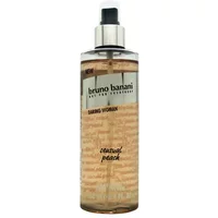 Bruno Banani Daring Woman Body Spray 250ml, clear bottle with black spray nozzle and peach label.
