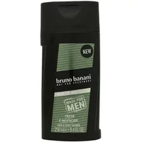 Bruno Banani Made For Men Hair & Body Wash 250ml, black bottle with green label and flip-top cap.