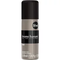 Bruno Banani Man Deodorant Spray 50ml, gray bottle with black cap and white text detailing.