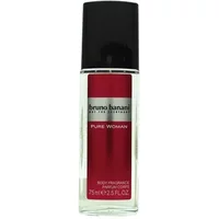 Bruno Banani Pure Woman Deodorant Spray 75ml, pink bottle with black cap and silver label detailing.