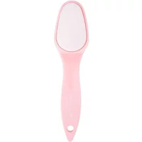 Pink Brushworks Ceramic Foot File with ergonomic handle and oval ceramic surface.