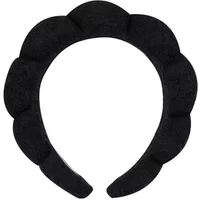 Black Brushworks Cloud Headband with scalloped edges and soft, plush texture.