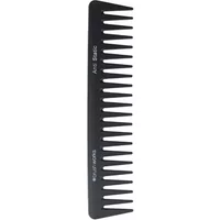 Black Brushworks HD Anti-Static Wide Tooth Comb with evenly spaced teeth and sleek design.