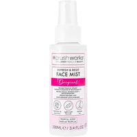 Brushworks Refresh & Reset Face Mist 100ml in white bottle with pink label and spray nozzle.