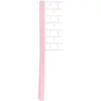 Pink and white Brushworks Smoothing Curl Comb with wide teeth and ergonomic handle.