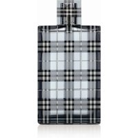 Burberry Brit Eau de Toilette 100ml spray in a plaid-patterned glass bottle with a rectangular shape and clear cap.