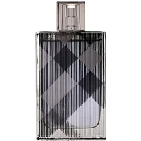 Burberry Brit For Him Eau De Toilette 100ml bottle with plaid pattern and transparent cap.