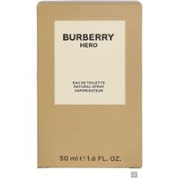 Burberry Hero Eau de Toilette 50ml, beige box with black text and minimalist design.