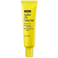 Yellow tube of By Wishtrend Sulfur 3% Clean Gel, 30g, with black text and flip-top cap.