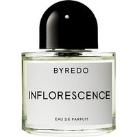 Byredo Inflorescence Eau de Parfum 50 ml, clear glass bottle with black cap and minimalist white label.