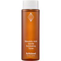 Brown bottle of ByWishtrend Mandelic Acid Gentle Exfoliating Toner, white cap, 150ml, minimalist design.