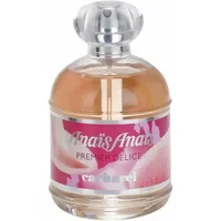 Cacharel Anais Anais Premier Delice Eau De Toilette 100ml, clear round bottle with pink floral label and silver cap.