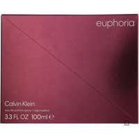 Calvin Klein Euphoria Women Eau de Parfum 100ml in a sleek maroon box with silver text and minimalist design.