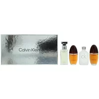 Calvin Klein Women Mini Gift Set with four perfume bottles and a silver branded box.