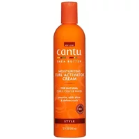 Cantu orange bottle with white cap, labeled "Moisturising Curl Activator Cream" for natural curls, 355ml.