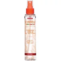 Cantu Thermal Shield Heat Protect spray, 151ml, clear bottle with orange cap and label accents.
