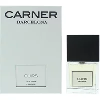 Carner Barcelona Cuirs Eau De Parfum 100ml with sleek black cap and minimalist white box packaging.