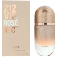 Carolina Herrera 212 VIP Rose Elixir Eau De Parfum 50ml in a shimmering rose gold bottle with matching box.