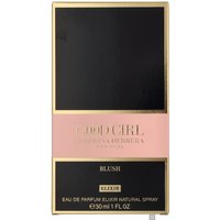 Black and gold box of Carolina Herrera Good Girl Blush Elixir Eau de Parfum Spray, 30ml, with pink accent band.