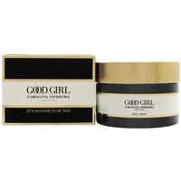 Carolina Herrera Good Girl Body Cream 200ml, black and gold jar with matching box, elegant design.