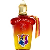 Red and gold Casamorati Levar del Sole Eau de Parfum bottle with ornate gold cap and tassel, 100 ml unisex citrus scent.