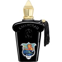Black Casamorati Regio Eau de Parfum bottle with gold cap, tassel, and colorful emblem on front.