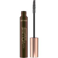 Brown Catrice Pure Volume mascara with metallic cap, black brush wand, and gold lettering on the tube.