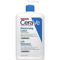 CeraVe Moisturising Lotion 1000ml with pump dispenser, white bottle, blue and white label, for dry to very dry skin.