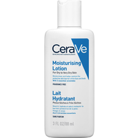 CeraVe Travel Size Moisturising Lotion 88ml, white bottle with blue and black text, flip-top cap.