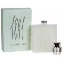 Cerruti 1881 Pour Homme Aftershave 100ml in frosted glass bottle with silver cap, next to matching light green box.
